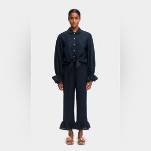 SLEEPER Rumba Linen Lounge Set in Navy